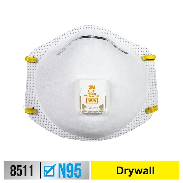 N95 Disposable Respirator w/ Valve, Universal, PK6